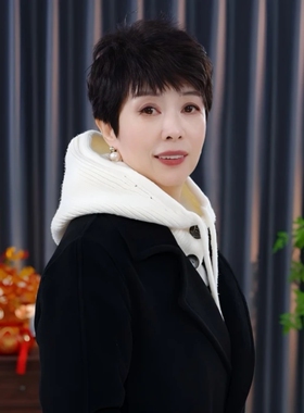 2026秋冬新款针织绵羊毛帽子女百搭护颈保暖纽扣围巾一体连帽围脖