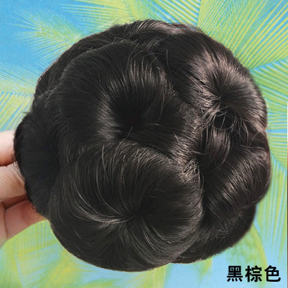 新款真人发髻发包九朵花假发圈女生盘发新娘丸子头抓爪夹式花苞头 - 图1