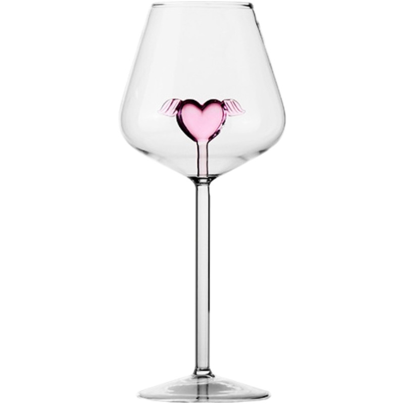 网红INS风北欧创意高硼硅玻璃粉红爱心高脚杯红酒杯酒尾酒洋酒杯,淘宝优惠券,粉丝福利购,淘宝优惠卷