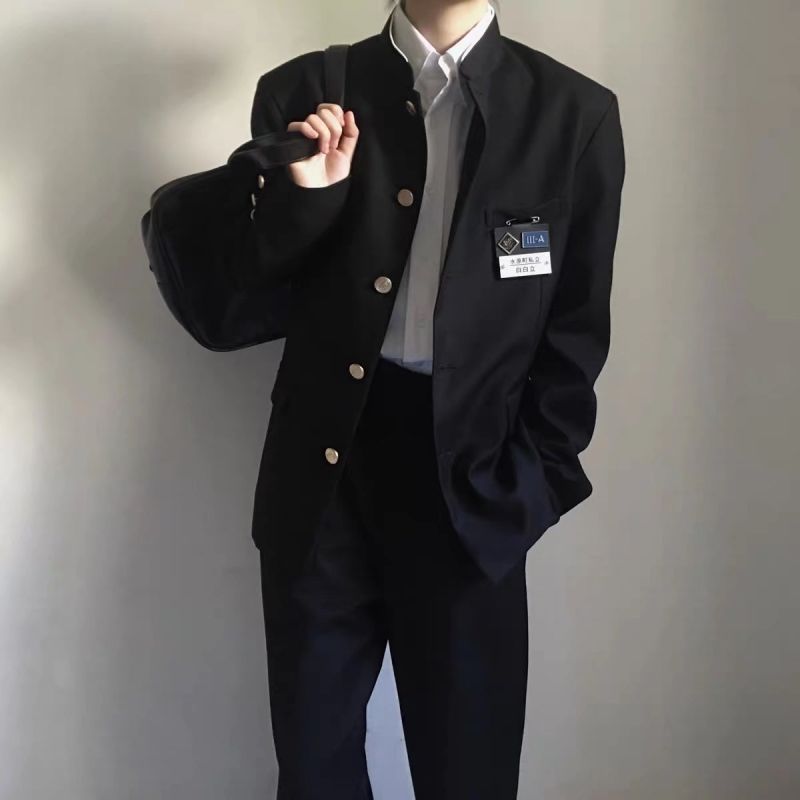 中山装男dk制服套装热血高校校服学生日系西服外套学院风西装班服-图1