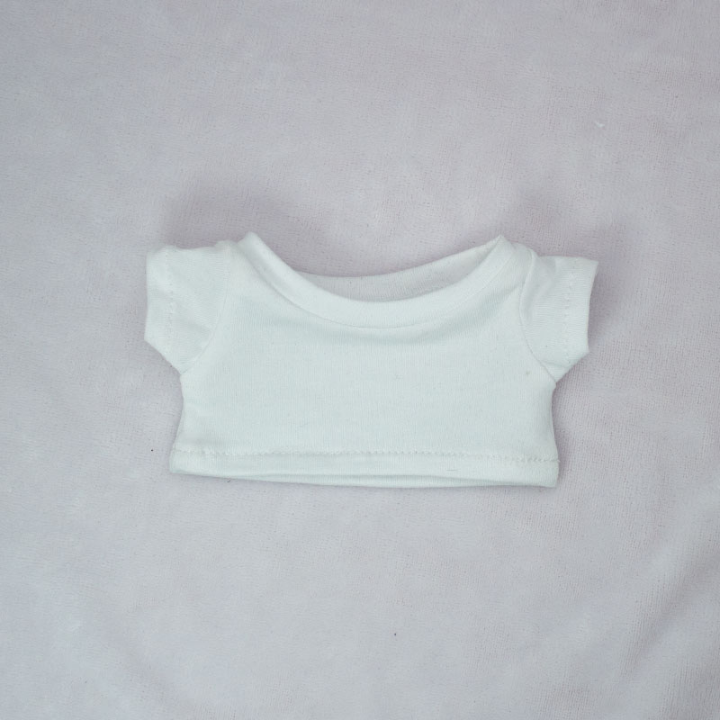 10CM娃衣15/20cm短袖T恤可定制LOGO无属性棉花娃娃衣服便宜40CM娃 - 图3