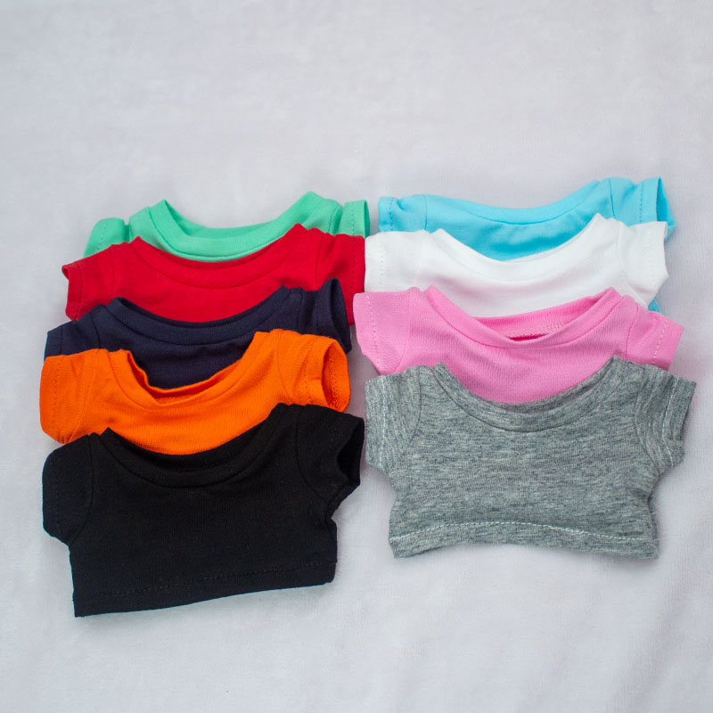 10CM娃衣15/20cm短袖T恤可定制LOGO无属性棉花娃娃衣服便宜40CM娃 - 图0