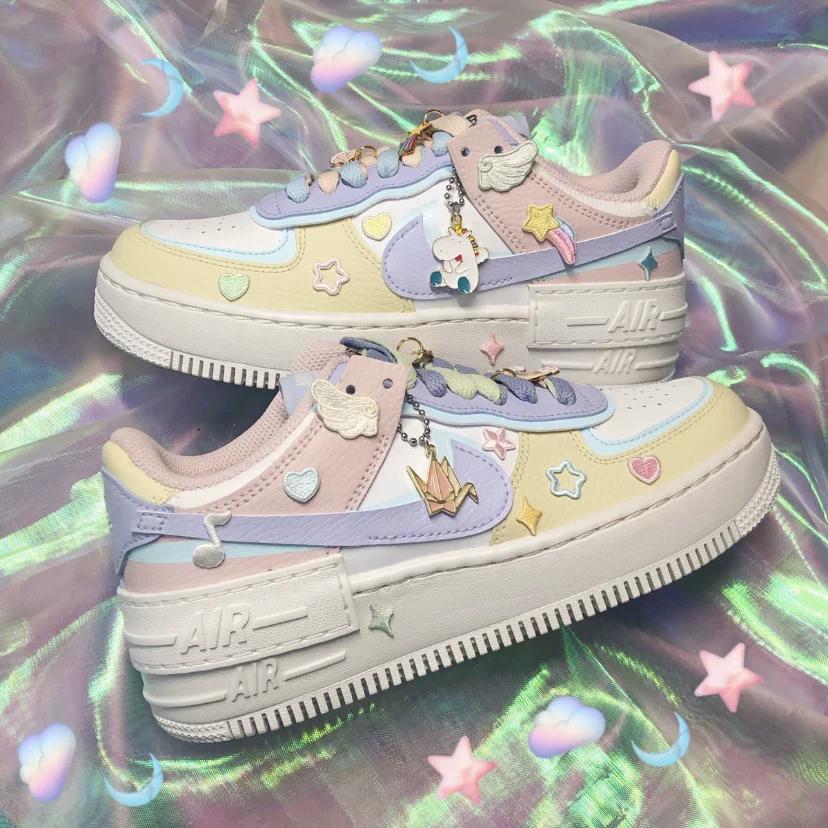 Кроссовки Nike Air Force 1 Nike AF1 Air Force No. 1 Белые Пудра Диамант Макароны Обувь CU8591-101