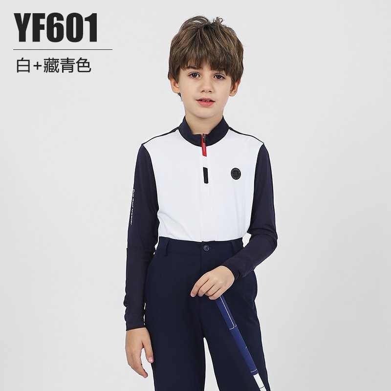 PGM儿童高尔夫服装男童夏季防晒衣2023青少年冰丝衣袖速干透气T恤,淘宝优惠券,粉丝福利购,淘宝优惠卷