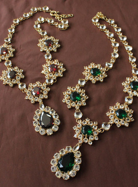 欧美轻奢古董水晶宴会饰品项链