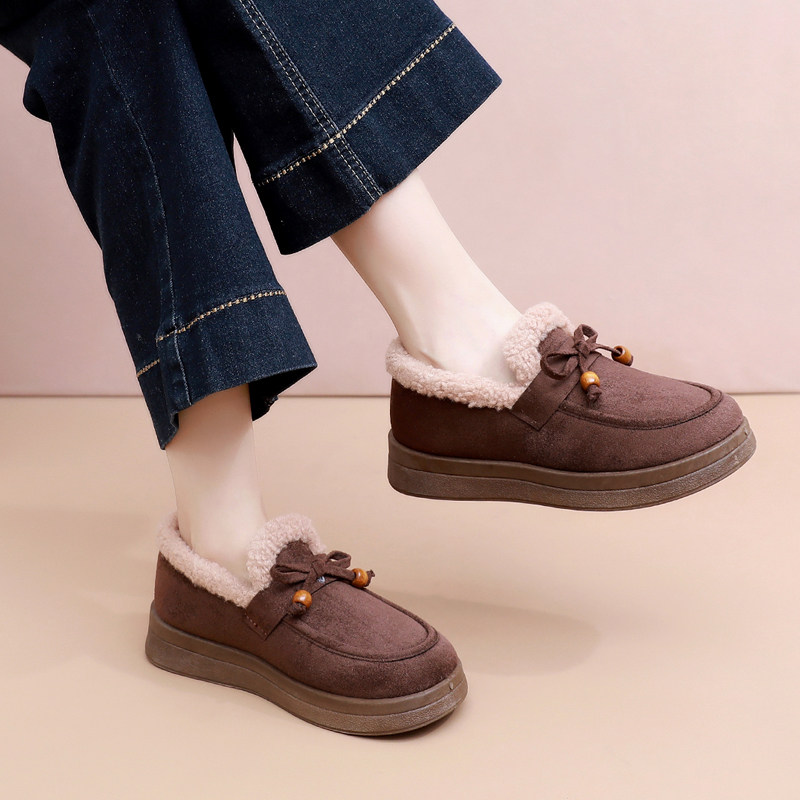 冬季老北京布鞋女棉鞋加绒加厚保暖豆豆鞋妈妈棉鞋一脚蹬懒人棉鞋,淘宝优惠券,粉丝福利购,淘宝优惠卷