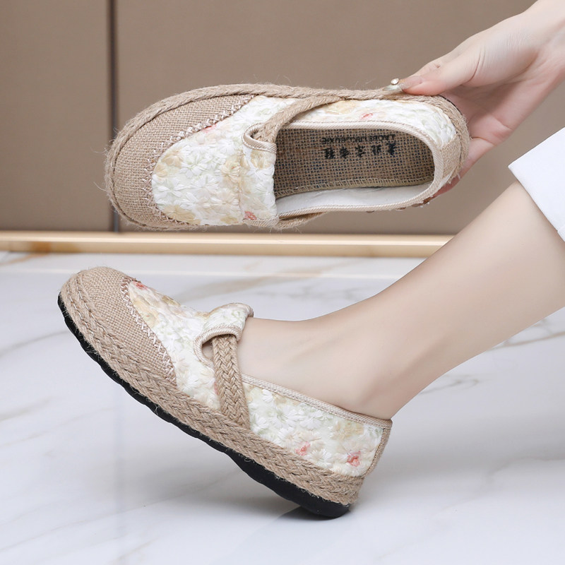 新款小香风渔夫鞋女春夏舒适一脚蹬软底防滑女布鞋老北京布鞋女鞋,淘宝优惠券,粉丝福利购,淘宝优惠卷