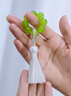 简修行绿玉髓小手捻手机链挂饰