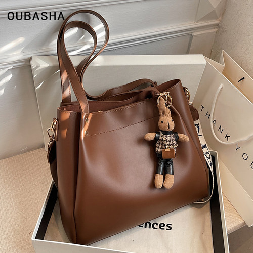 高级感大容量包包女式2025新款轻奢小众单肩斜挎包百搭通勤托特包 - 图1