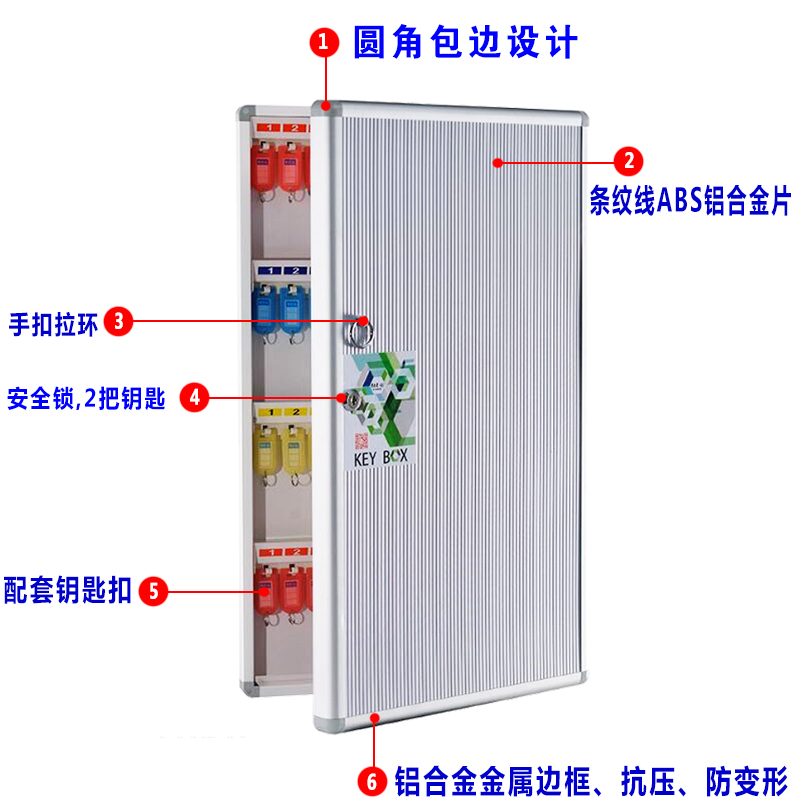 包邮铝合金48位钥匙箱钥匙柜壁挂式钥匙管理箱汽车锁匙钥匙收纳盒 - 图1