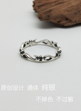 s925纯银韩版女主同款闺蜜戒指