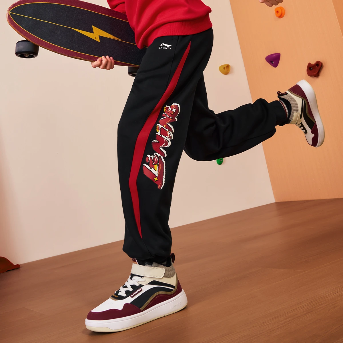 李宁男女小大童束脚加绒保暖抗菌宽松卫裤YKLW047-1,淘宝优惠券,粉丝福利购,淘宝优惠卷