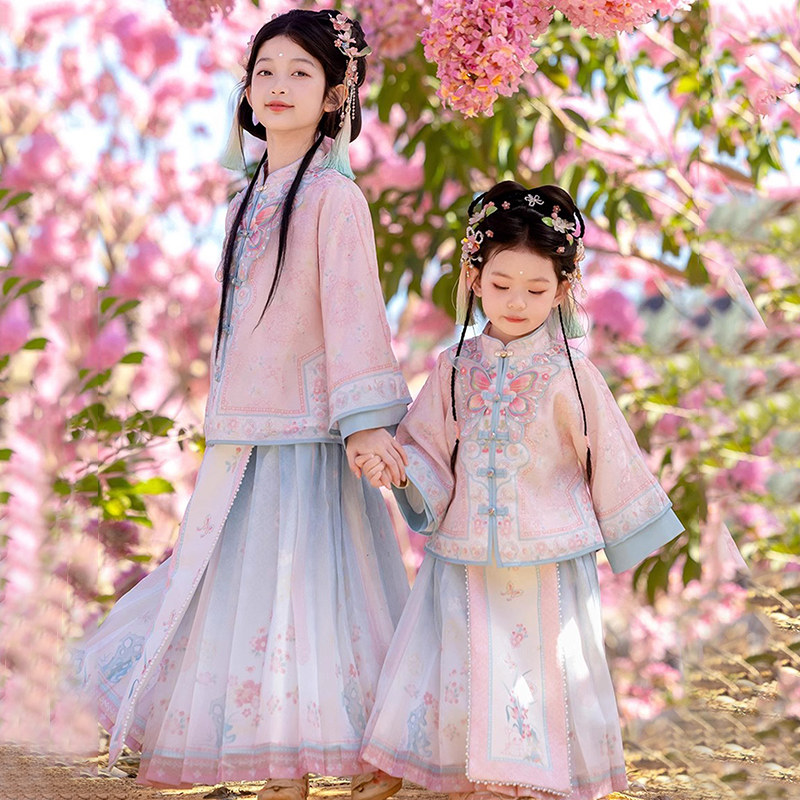 汉服女童秋冬季马面裙新款小女孩国风古装明制套装女宝宝拜年服,淘宝优惠券,粉丝福利购,淘宝优惠卷