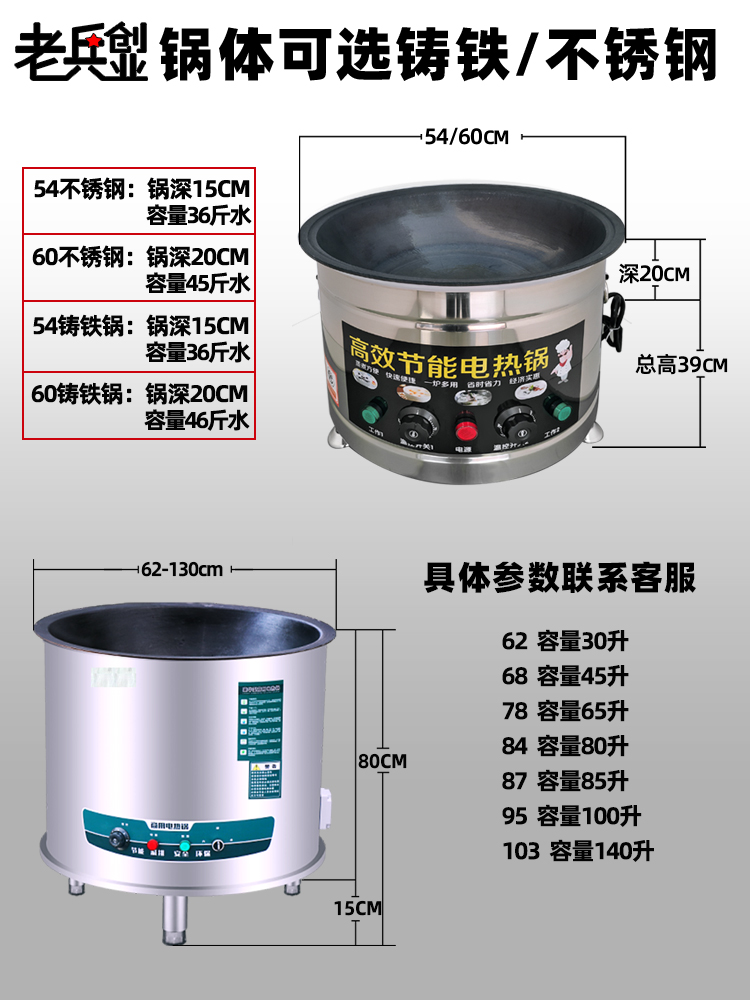 电爆炒锅大功率商用电热锅大容量蒸煮炖多功能一体超大食堂工地用 - 图1