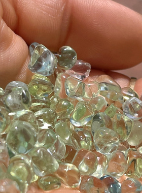 天然无烧无注胶海蓝宝原矿绿柱石摩根石金海蓝原石抛光手链项链