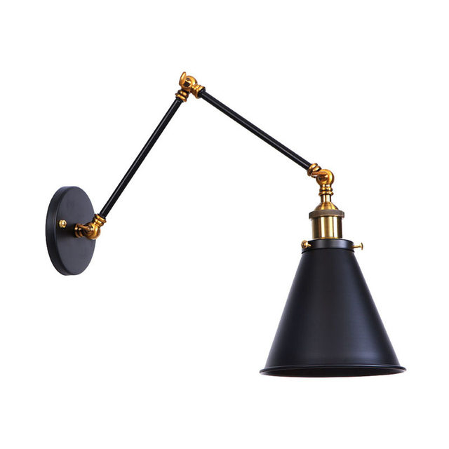Huixin industrial style restaurant decoration American simple double-section lamp bedside passage warehouse entrance swing arm long arm wall lamp