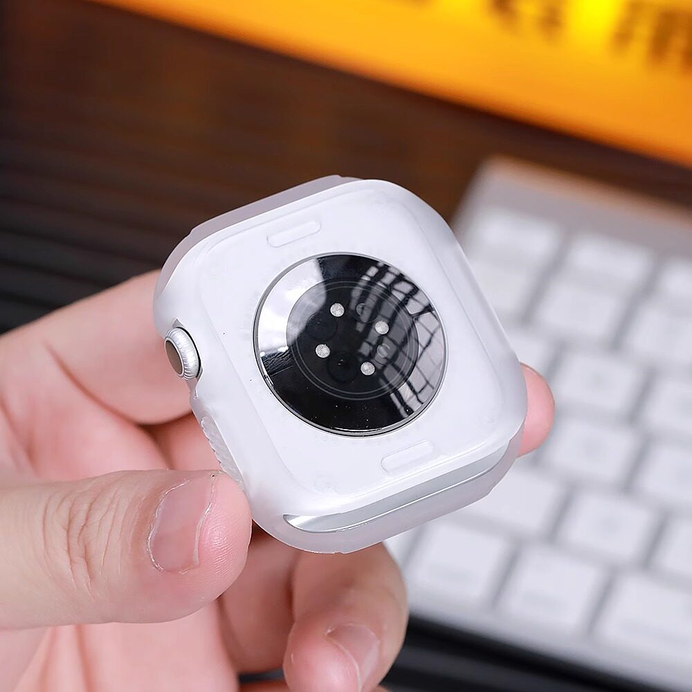 星图苹果iwatch11s10透明手表保护壳软tpu套包裹背面碳纤维纹理边框123ultra49/46mm42新款防刮花摔屏幕789