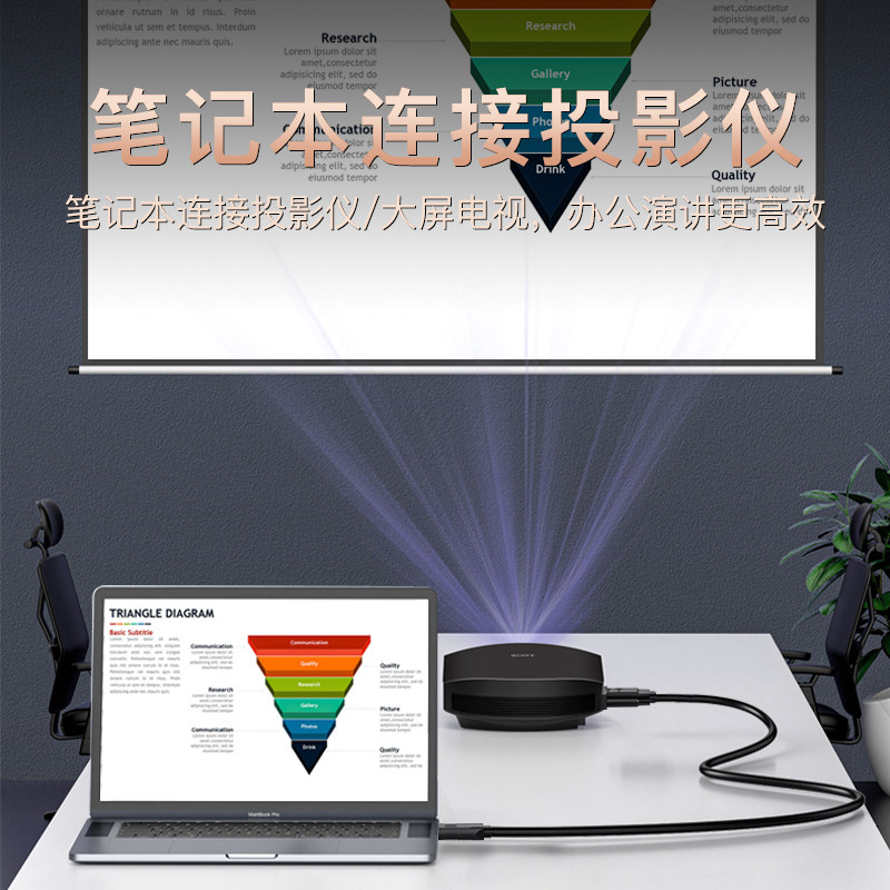 hdmi转vga连接线笔记本台式电脑主机连接显示器投影仪高清转换器