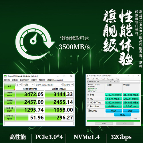 铭瑄青龙1T2TBM2固态硬盘NVMeSSD长江颗粒512G台式机笔记本