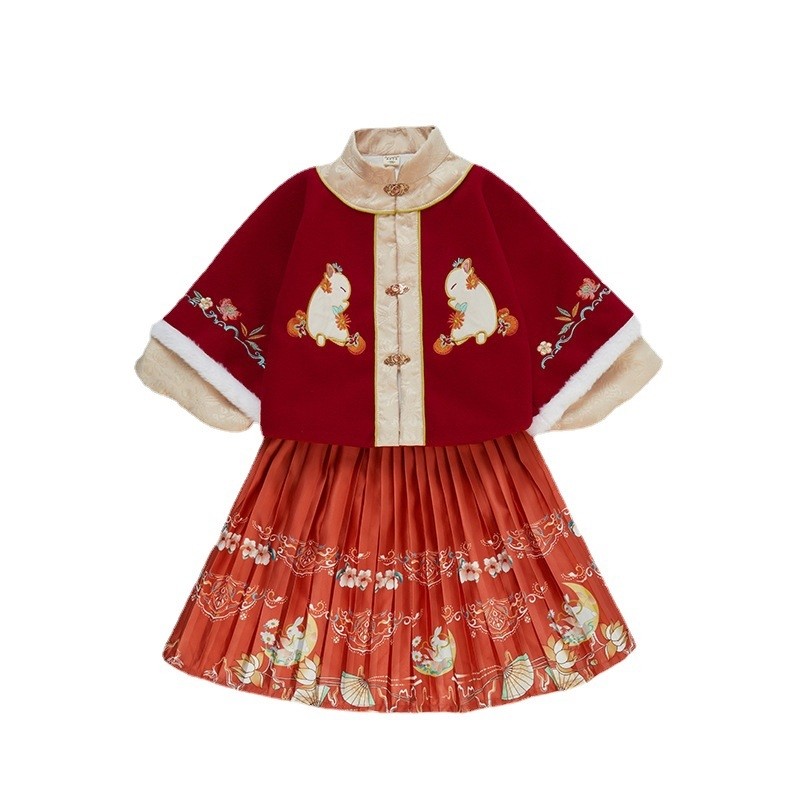 新款儿童拜年元旦演出服装舞蹈服 巴香草汉服