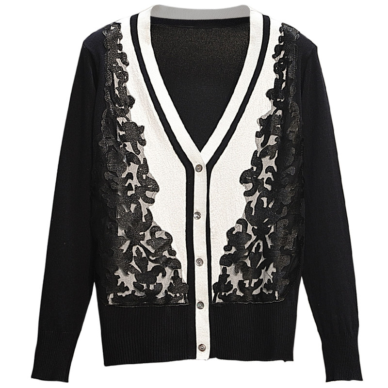 新款秋季宽松百搭v领胖mm显瘦开衫 云妃秀大码女装