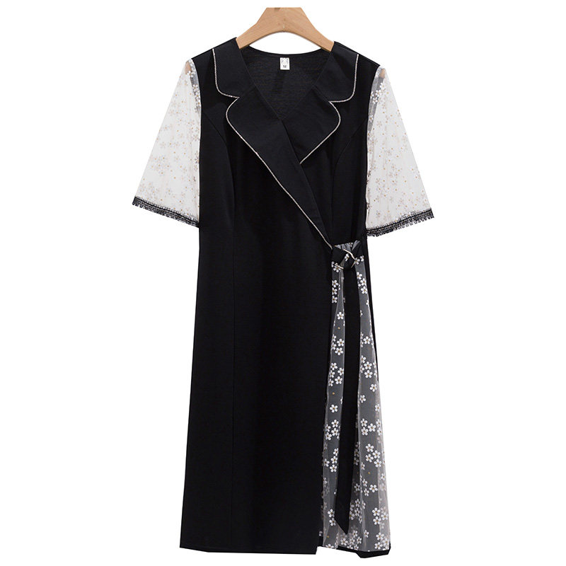 韩版宽松拼接大码胖mm显瘦潮连衣裙 云妃秀大码女装