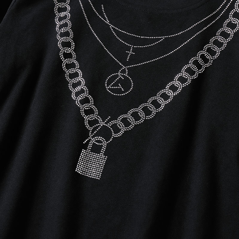 大码女装2020秋季韩版烫钻打底衫 云妃秀大码女装