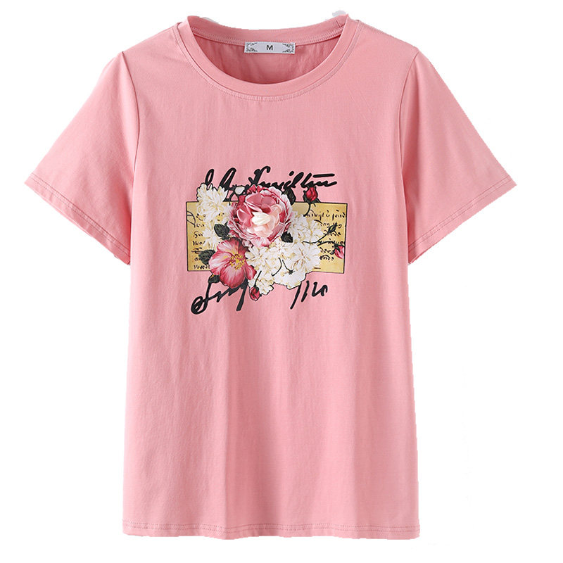 圆领印花大码韩版宽松胖mm显瘦t恤 云妃秀大码女装