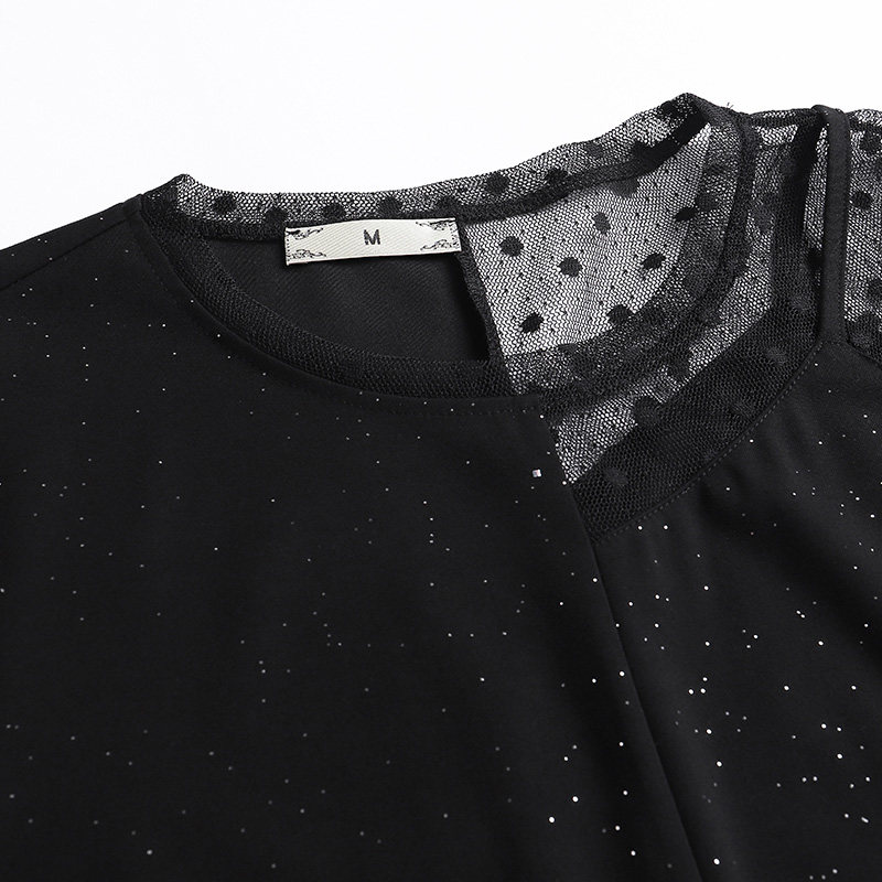 时尚大码拼接圆领宽松显瘦遮肉上衣 云妃秀大码女装