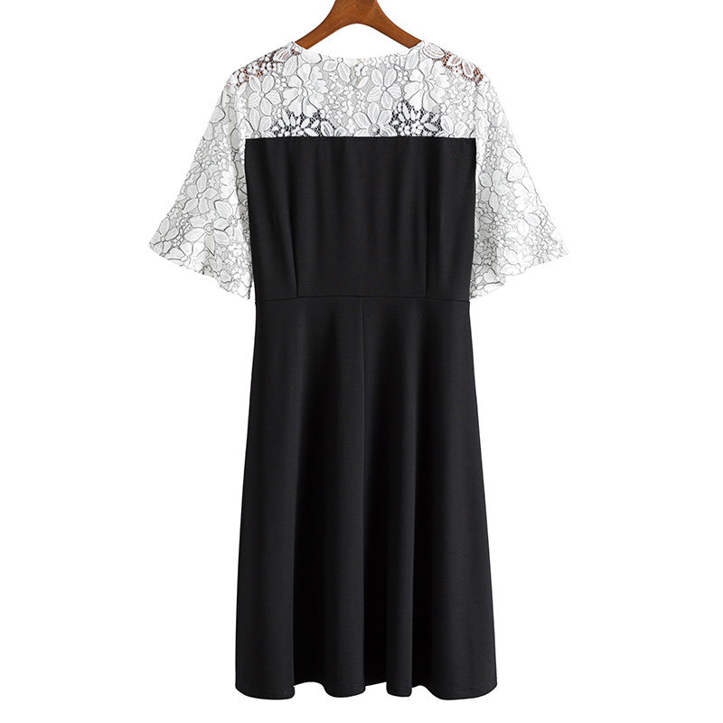 韩版宽松大码钉珠胖mm拼接潮连衣裙 云妃秀大码女装