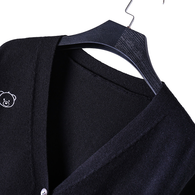 2020秋季新款大码女装胖mm小熊开衫 云妃秀大码女装