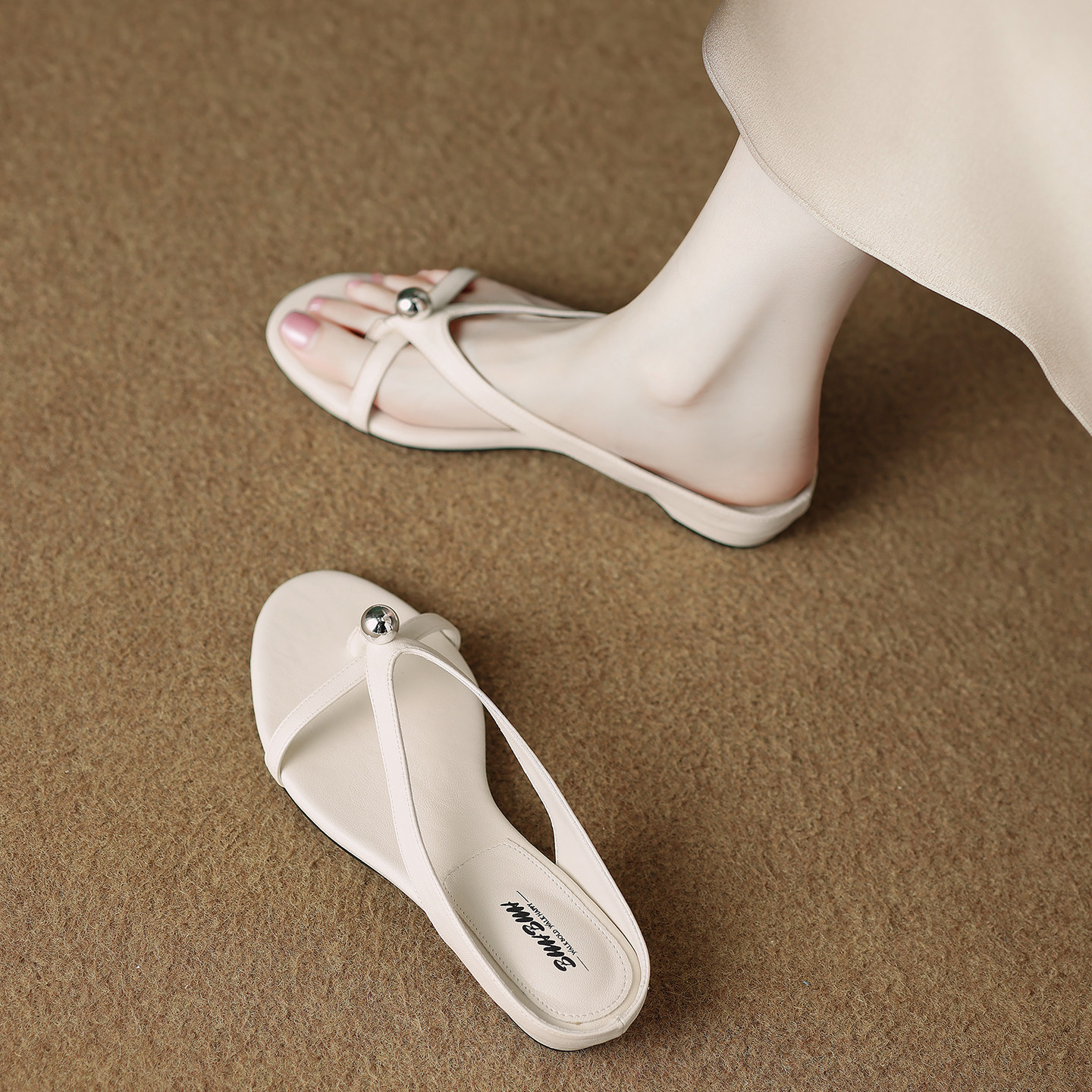 拖鞋女夏外穿2025新款绝美不累脚夹趾一字拖巨好看外出暴走凉拖鞋,淘宝优惠券,粉丝福利购,淘宝优惠卷