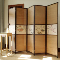 New Chinese Screen Partition Folding Screen Made Old Genguan Indoor Living Room Living Room Barrier Solid Wood Bamboo Mobile Brief Folding Screen