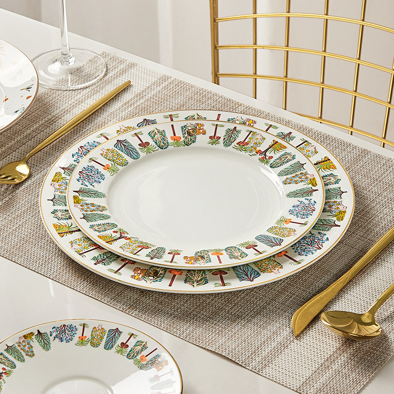 墨色原创轻奢牛排盘西餐餐盘高级感骨瓷盘子碗套装轻奢餐具早餐盘,淘宝优惠券,粉丝福利购,淘宝优惠卷