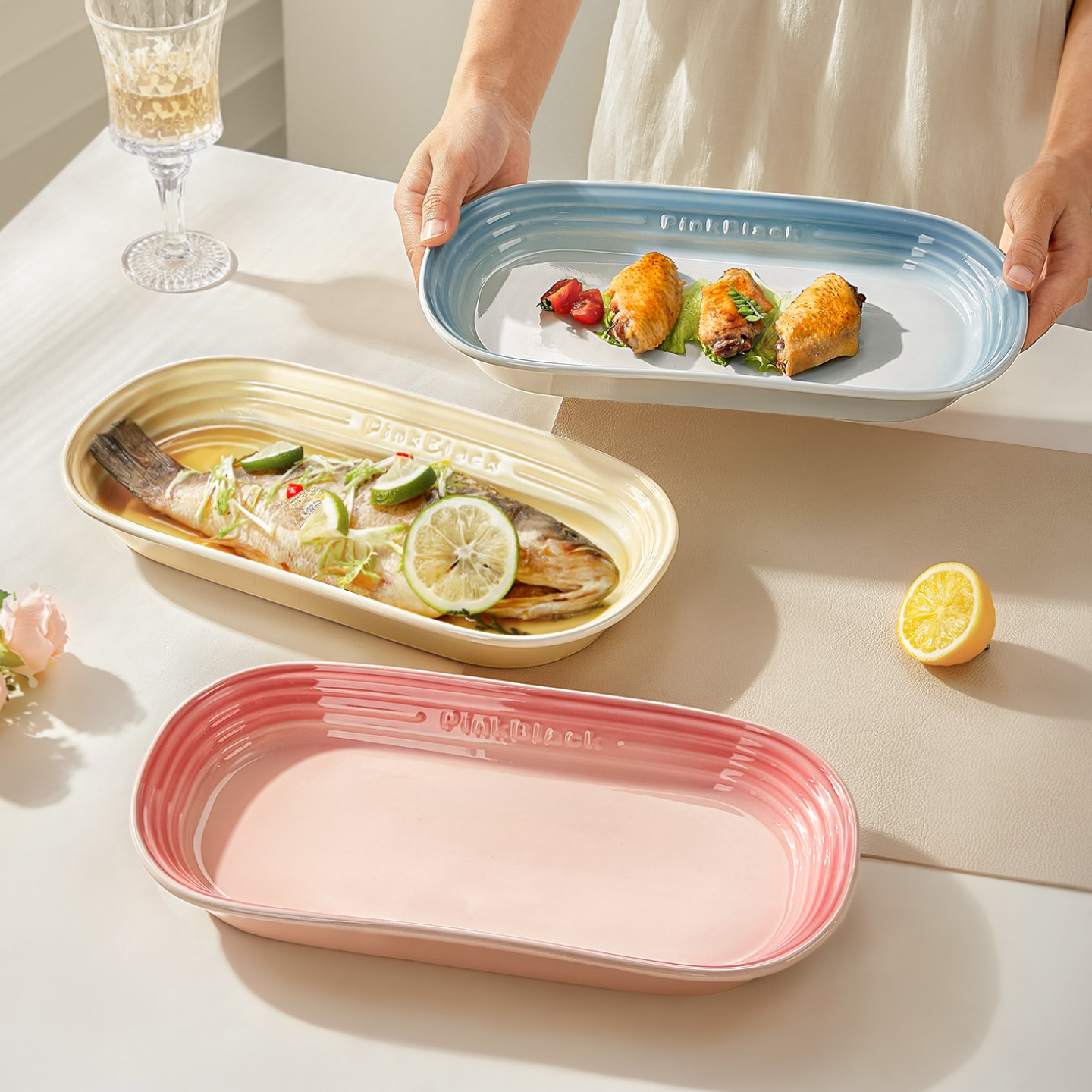 鱼盘家用2026新款蒸鱼专用盘子陶瓷长方形漂亮大鱼盆鱼碗装鱼碟子,淘宝优惠券,粉丝福利购,淘宝优惠卷