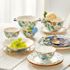Chinese style ceramic bowls and plates set for household light luxury bowls and plates
