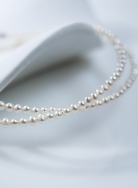 极细2mm小米珠珍珠项链项圈choker诸暨天然淡水珍珠颈链女S925银