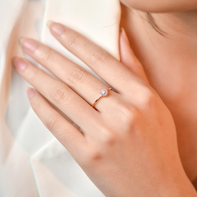 Polestar AKOYA Pearl 18K Gold Diamond Ring for Women