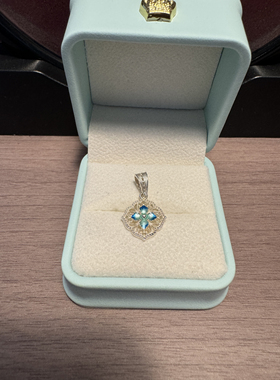 新潮足银四叶草珐琅工艺吊坠15mm高精美时尚锁骨链