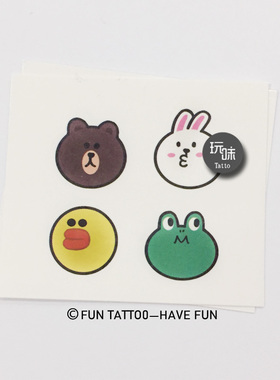 韩国line纹身贴玩味tattoo可爱女