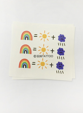 彩虹纹身纹身贴玩味tattoo泫雅风