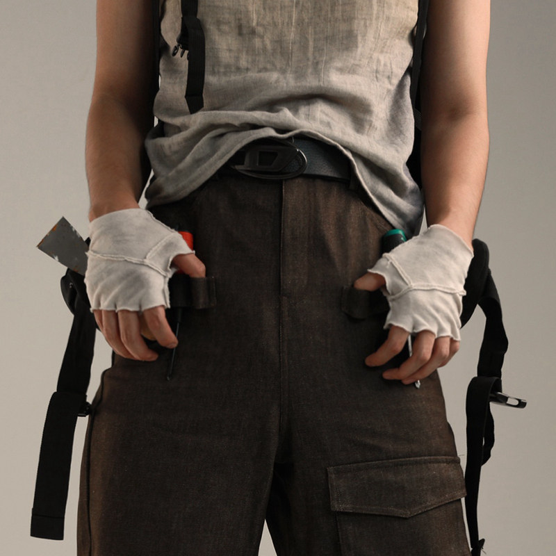 Johari Window 废土风未来感小众设计感时尚造型露指配饰半指手套,淘宝优惠券,粉丝福利购,淘宝优惠卷