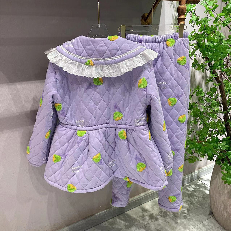 睡衣女士冬季三层夹棉加厚保暖珊瑚绒奢华刺绣法兰绒可外穿家居服,淘宝优惠券,粉丝福利购,淘宝优惠卷