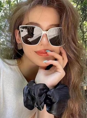 JM墨镜女2025焦糖色茶色乳米白色方形框百搭男女同款太阳镜黑色