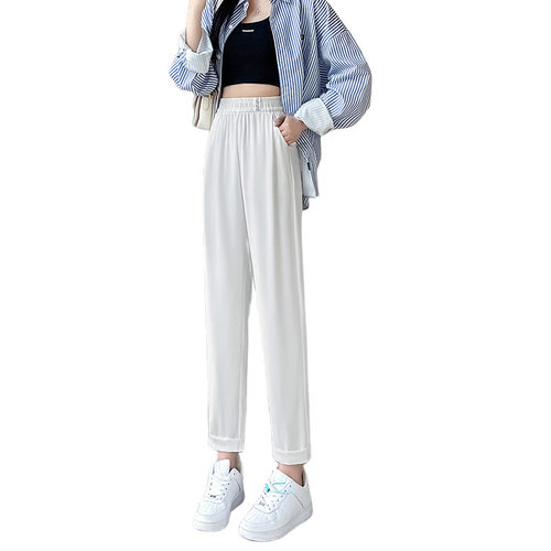 哈伦裤女秋季薄款2026新款西裤小个子九分直筒烟管裤休闲西装裤子 - 图3