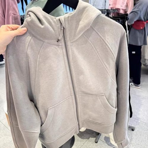 澳洲Lululemon Scuba Oversized Full Zip连帽宽松短款外套运动女 - 图0