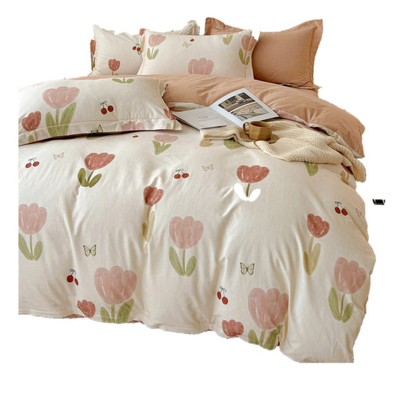 100% thickened cotton four-piece set that won’t fade or pill.