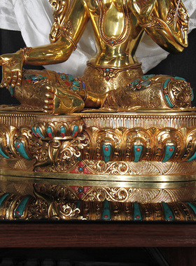 工艺观世音菩萨西藏绿度母佛像