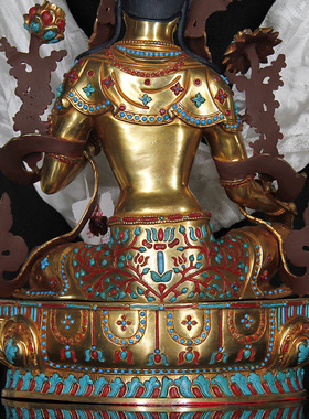 尼泊尔释迦族手工密宗绿度母佛像