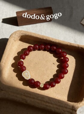 红玛瑙满钻葫芦手链女精致百搭路路通手串感显白手串